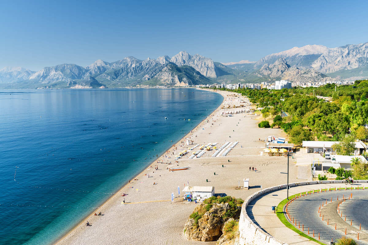 Konyaalti Beach In Antalya, Turkiye, Mediterranean Sea