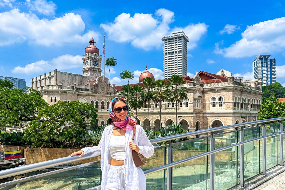 Woman visiting Sultan Abdul Samad Building in Kuala Lumpur, Malaysia
